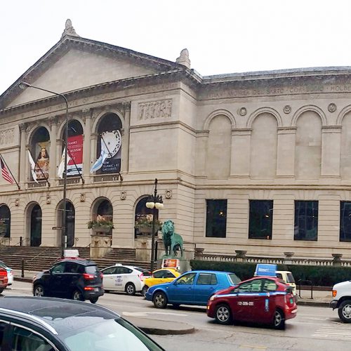 Exterior shot of the Art Institute of Chicago with AGNORA fabricated glass.