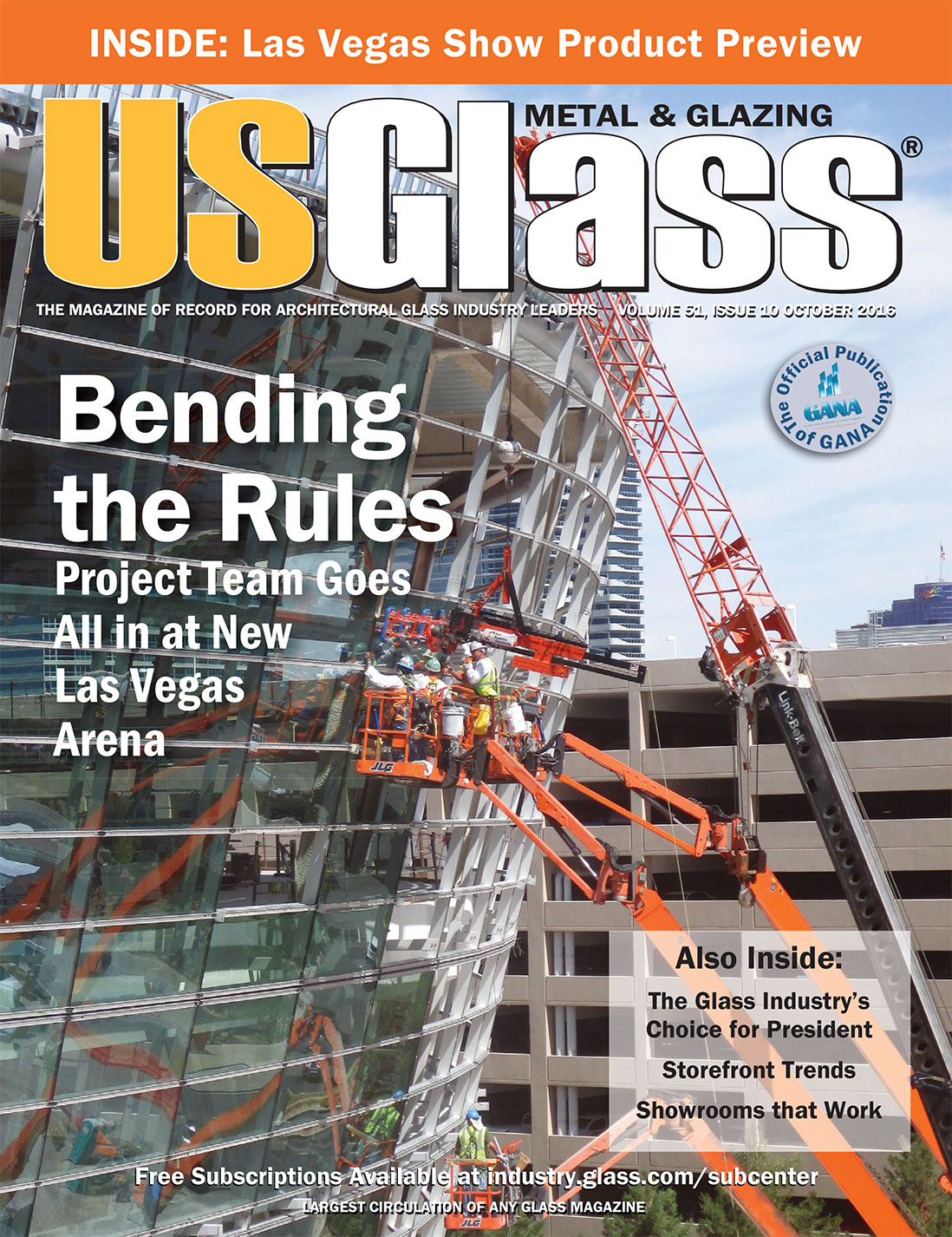 Cover for USGlass Magazine October 2016 Issue