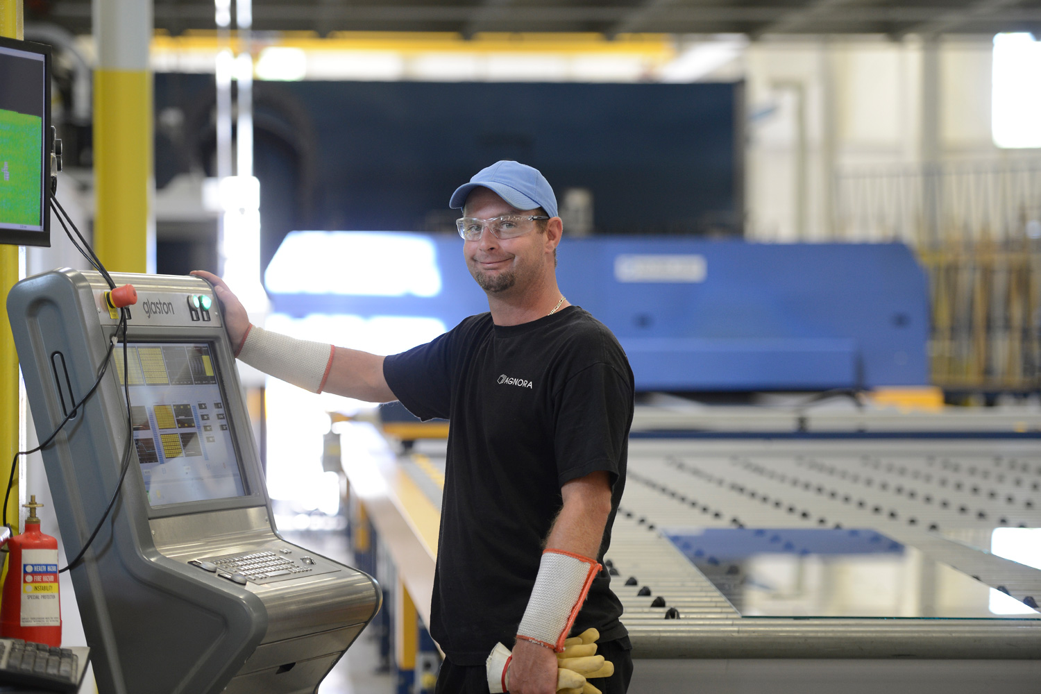 AGNORA Employee Operating the Tempering Furnace