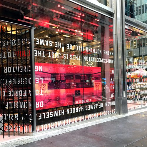 Adidas 5th Ave Flagship New York featuring laminated glass, fabricated by AGNORA