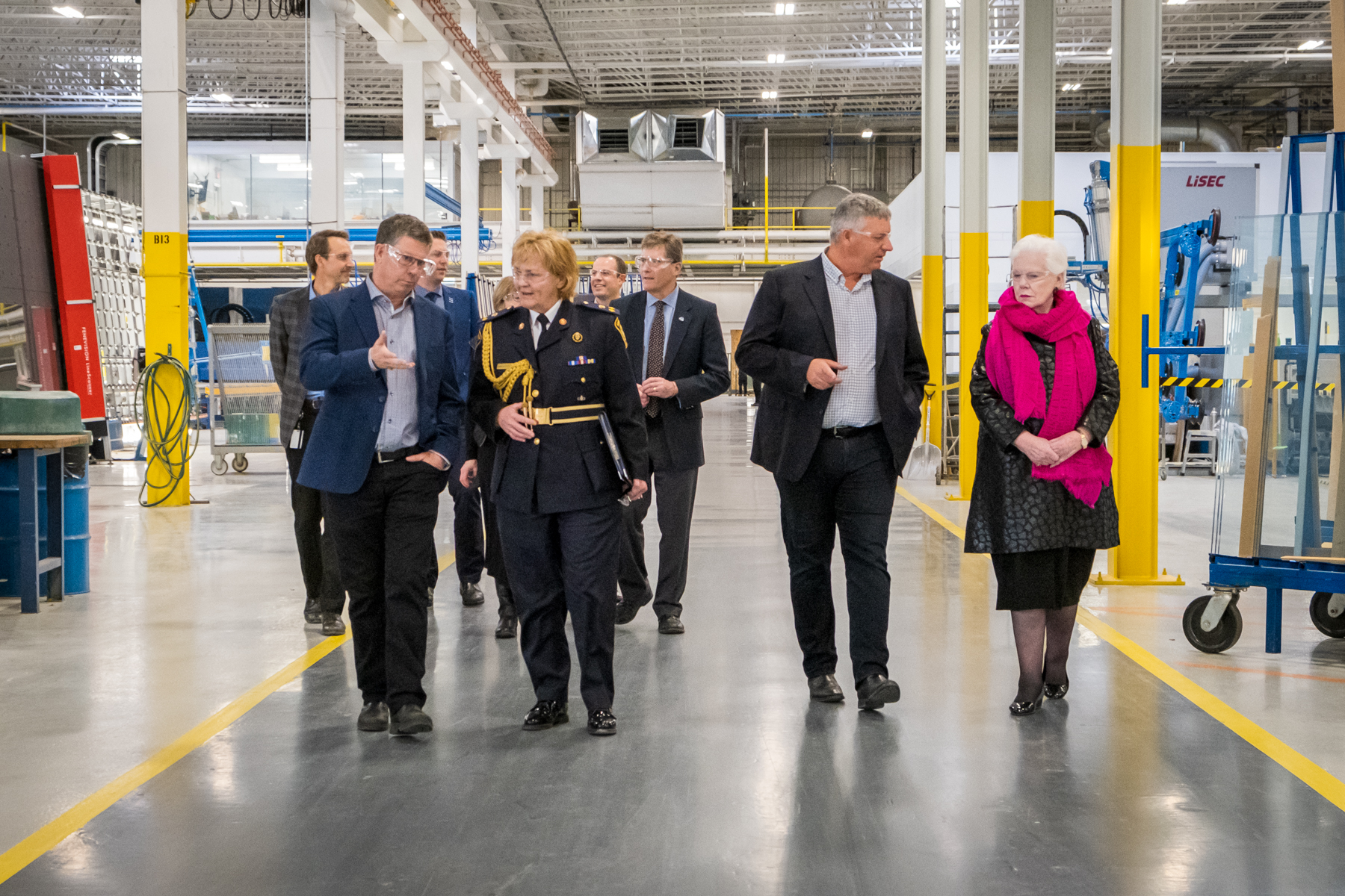 The plant tour with the Honourable Elizabeth Dowdeswell, Richard Wilson and Jeff Wilkins