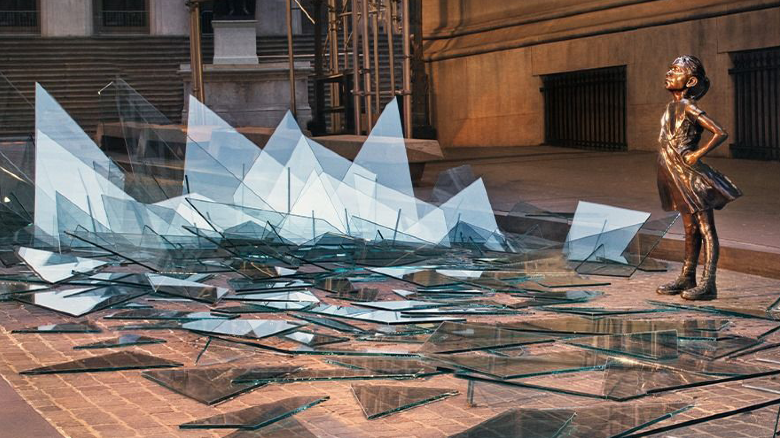 AGNORA Fabricates Glass for Fearless Girl – Broken Ceiling Art Exhibit